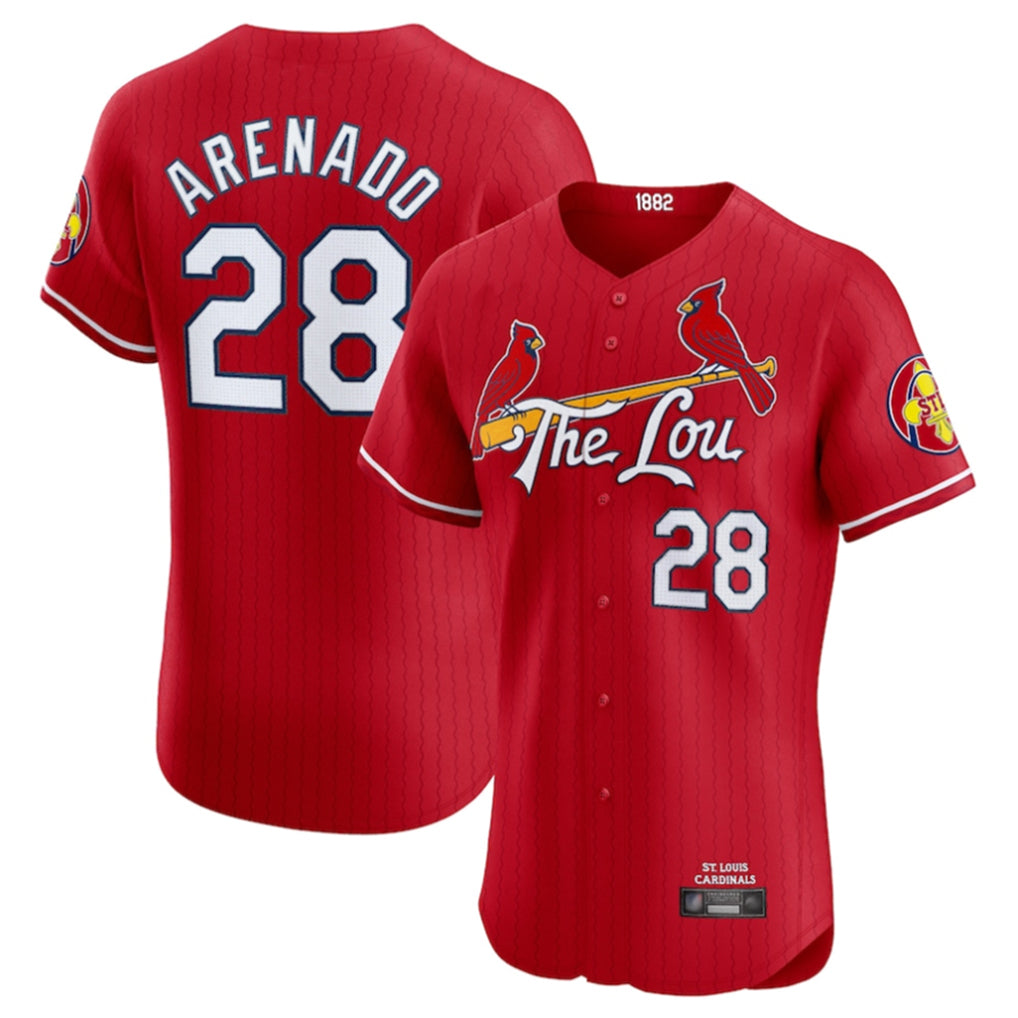 Ndoa St. Louis Cardinals #28 Nolan Arenado Player Red City Connect Limited Elite Stitched Jerseys