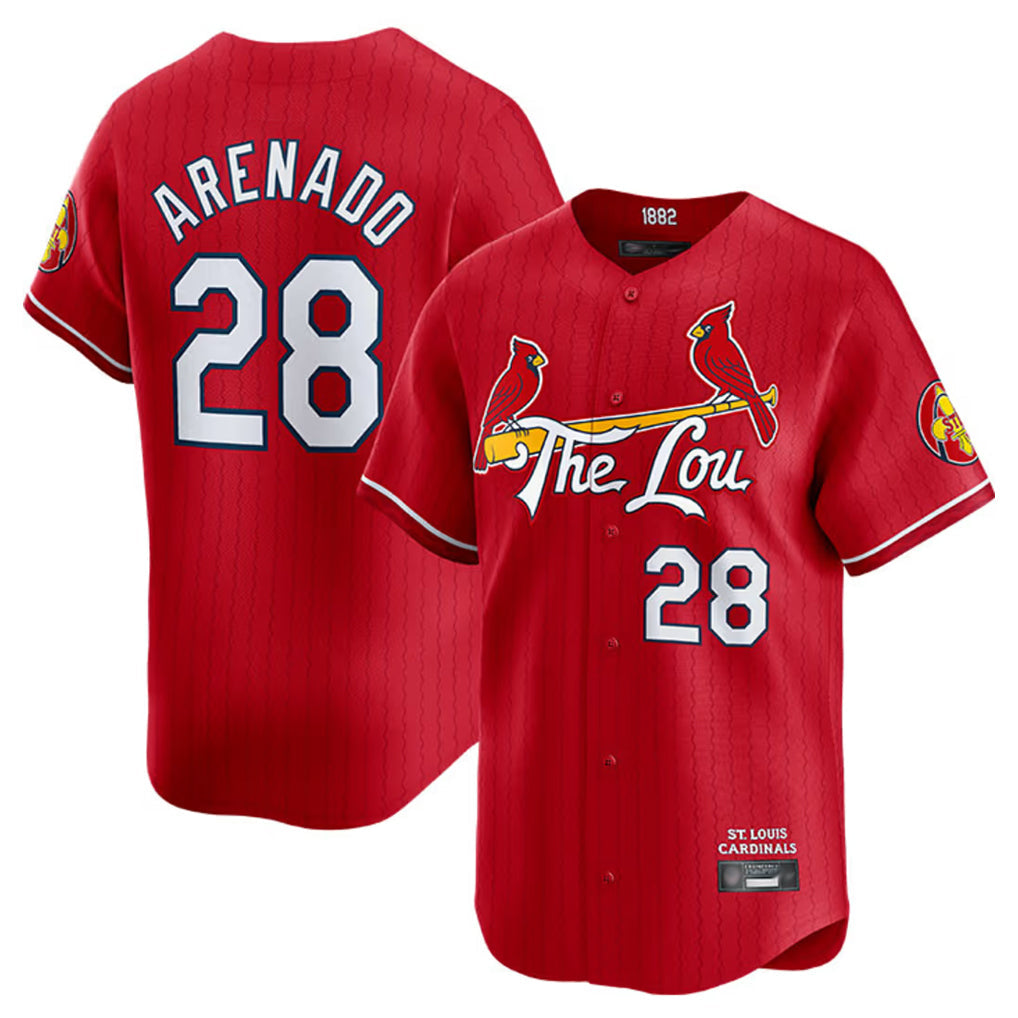 Ndoa St. Louis Cardinals #28 Nolan Arenado Player Red City Connect Limited Stitched Jerseys