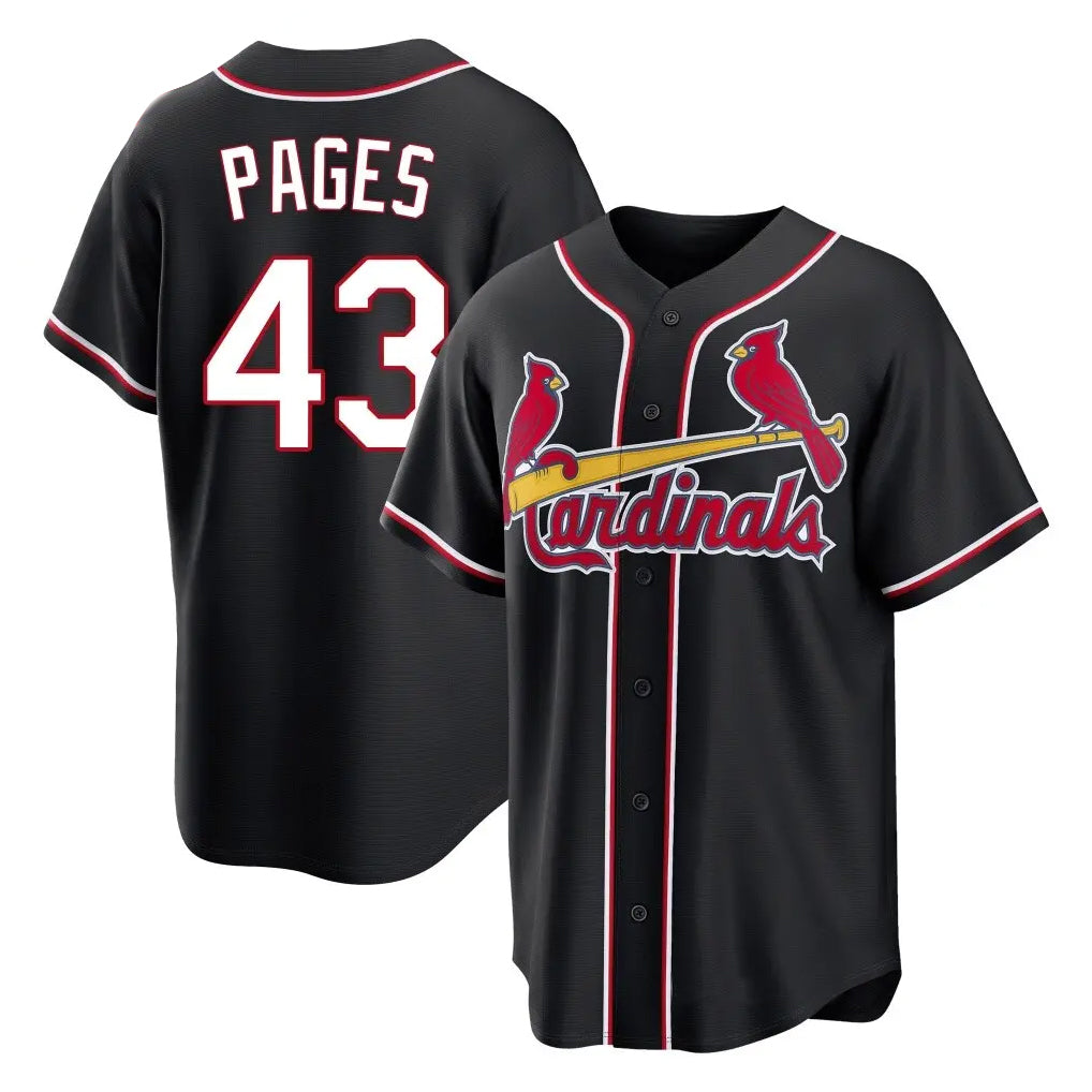 Ndoa St. Louis Cardinals #43 Pedro Pages Player Black Carbon Fashio Game Stitched Jerseys