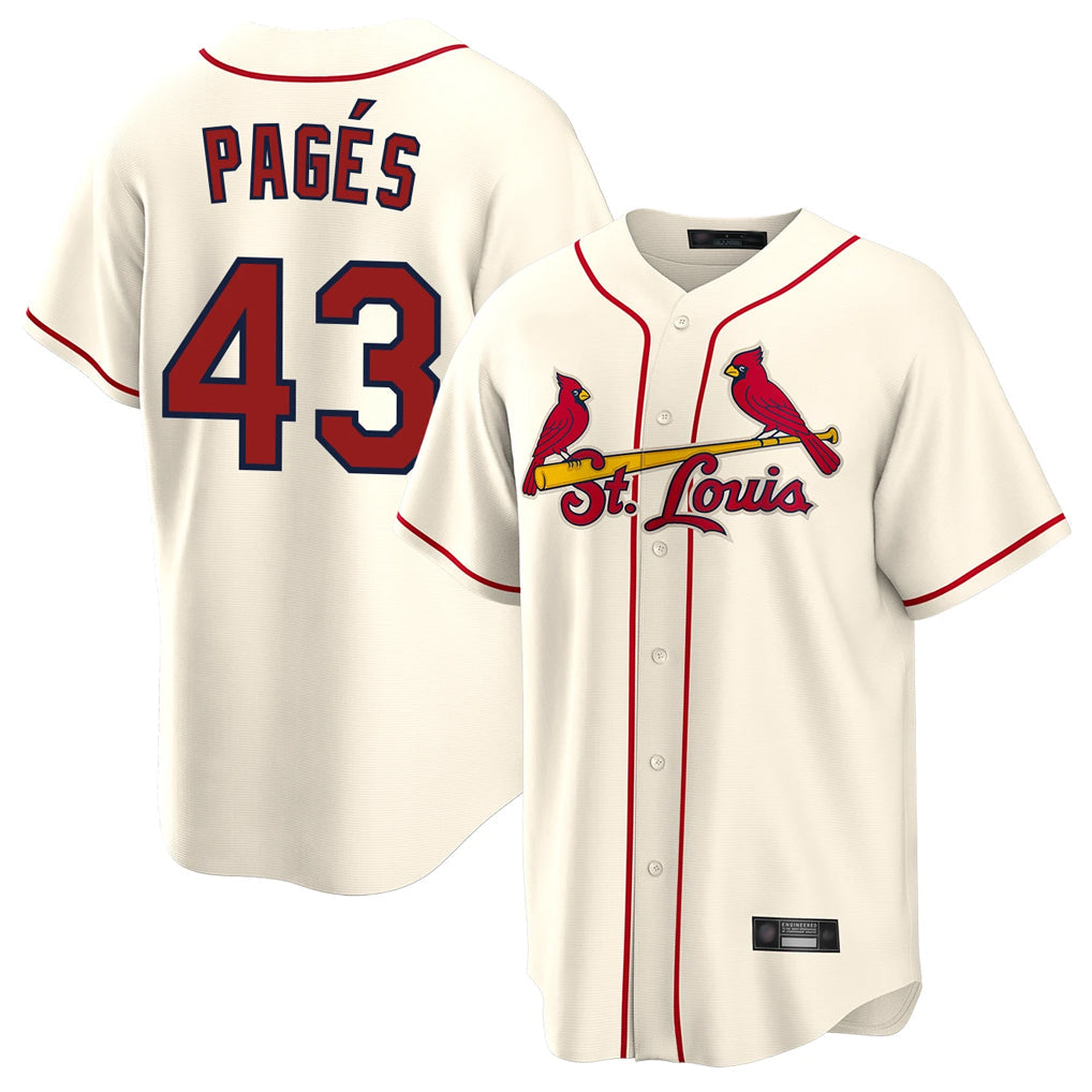 Ndoa St. Louis Cardinals #43 Pedro Pages Player Cream Home Game Stitched Jerseys