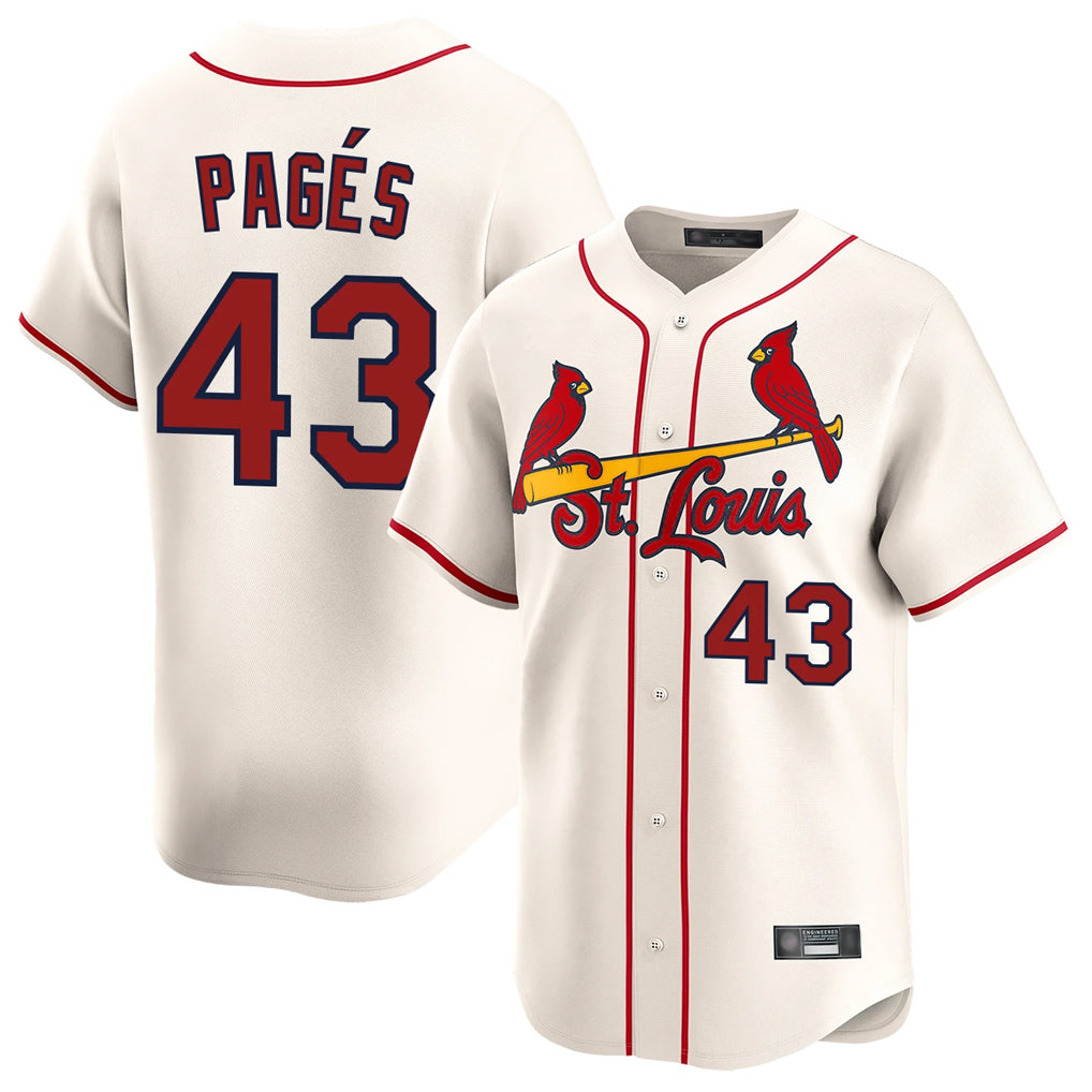 Ndoa St. Louis Cardinals #43 Pedro Pages Player Cream Home Limited Stitched Jerseys