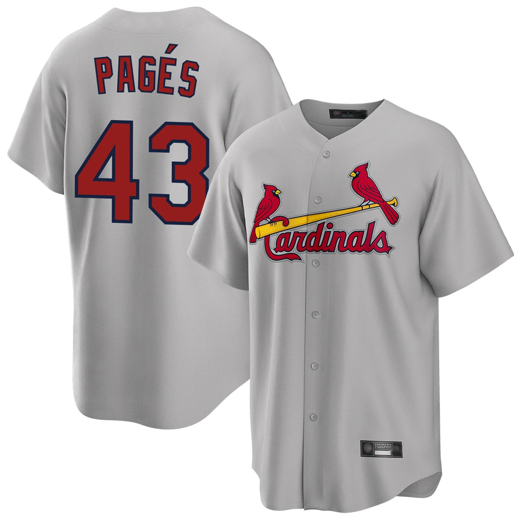 Ndoa St. Louis Cardinals #43 Pedro Pages Player Gray Home Game Stitched Jerseys