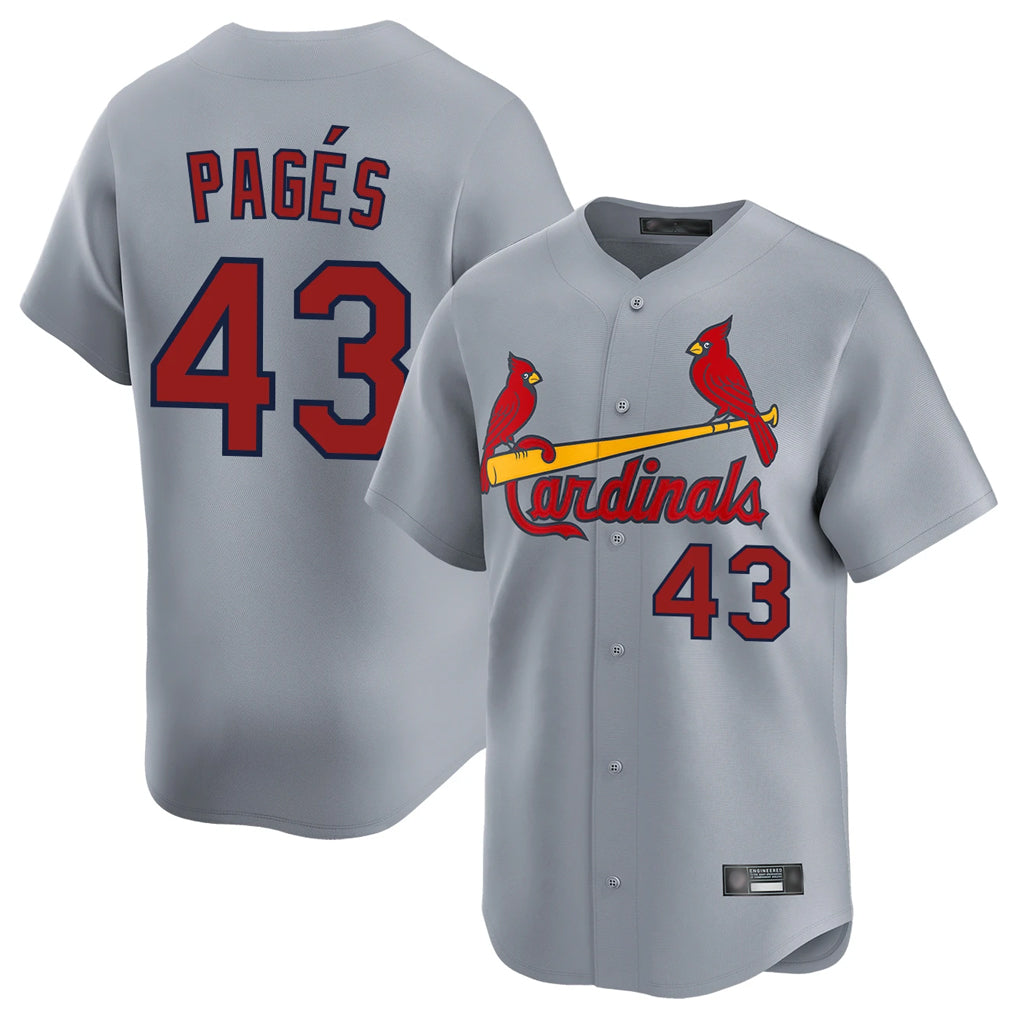 Ndoa St. Louis Cardinals #43 Pedro Pages Player Gray Home Limited Stitched Jerseys