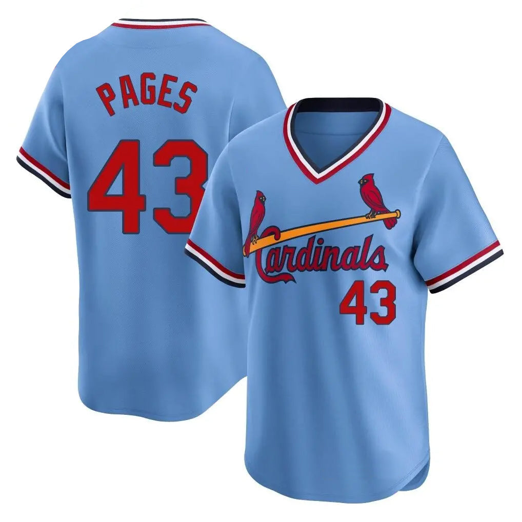 Ndoa St. Louis Cardinals #43 Pedro Pages Player Light Blue City Connect Home T-shirt Stitched Jerseys