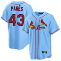 Ndoa St. Louis Cardinals #43 Pedro Pages Player Light Blue Home Game Stitched Jerseys