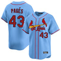 Ndoa St. Louis Cardinals #43 Pedro Pages Player Light Blue Home Limited Stitched Jerseys