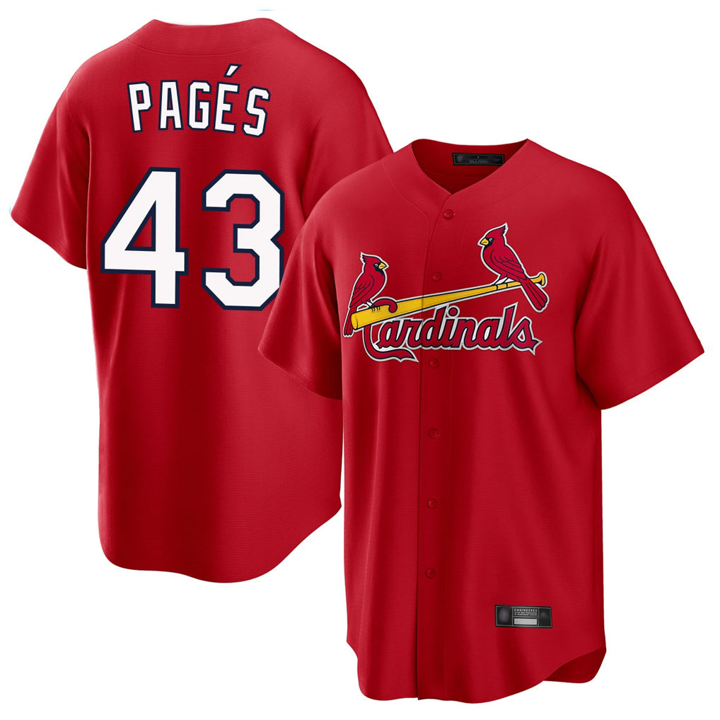Ndoa St. Louis Cardinals #43 Pedro Pages Player Red Home Game Stitched Jerseys