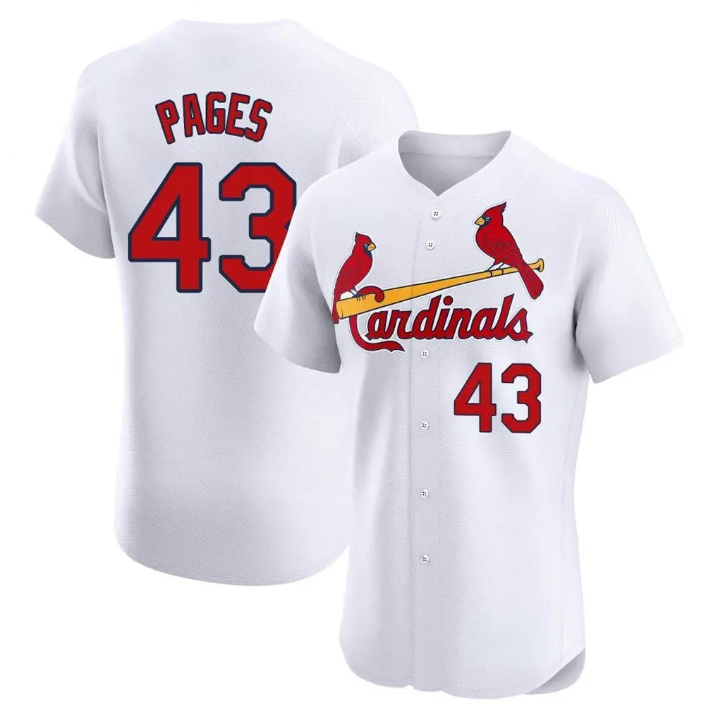 Ndoa St. Louis Cardinals #43 Pedro Pages Player White Home Limited Elite Stitched Jerseys