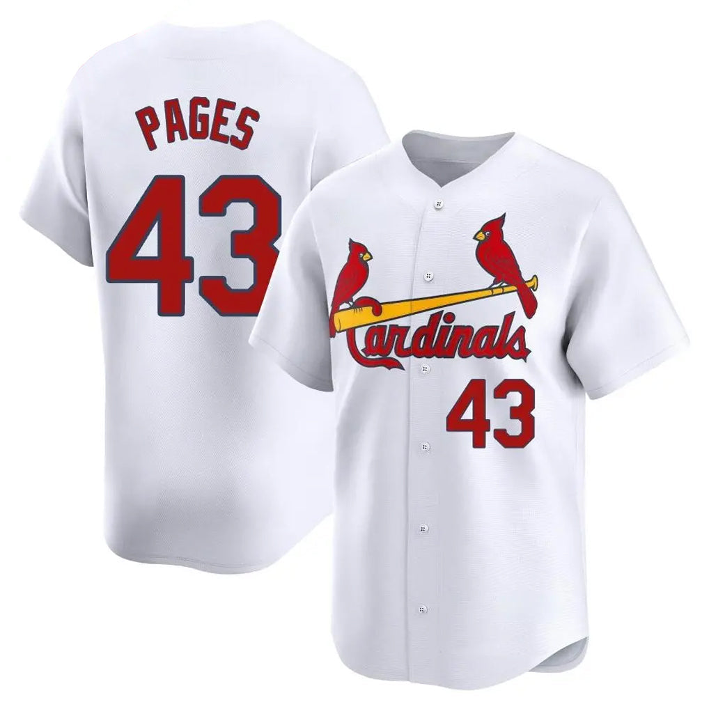 Ndoa St. Louis Cardinals #43 Pedro Pages Player White Home Limited Stitched Jerseys