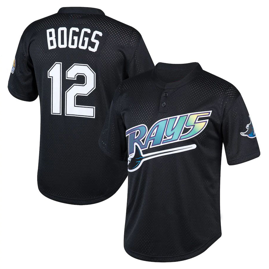 Ndoa TB.Rays #12 Wade Boggs Player Black Mitchell & Ness Cooperstown Collection Mesh Batting Practice Stitched Jerseys