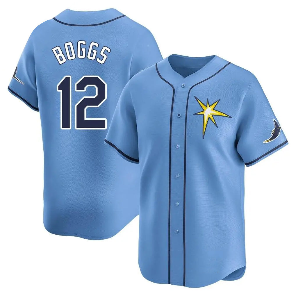 Ndoa TB.Rays #12 Wade Boggs Player Light Blue Home Limited Stitched Jerseys