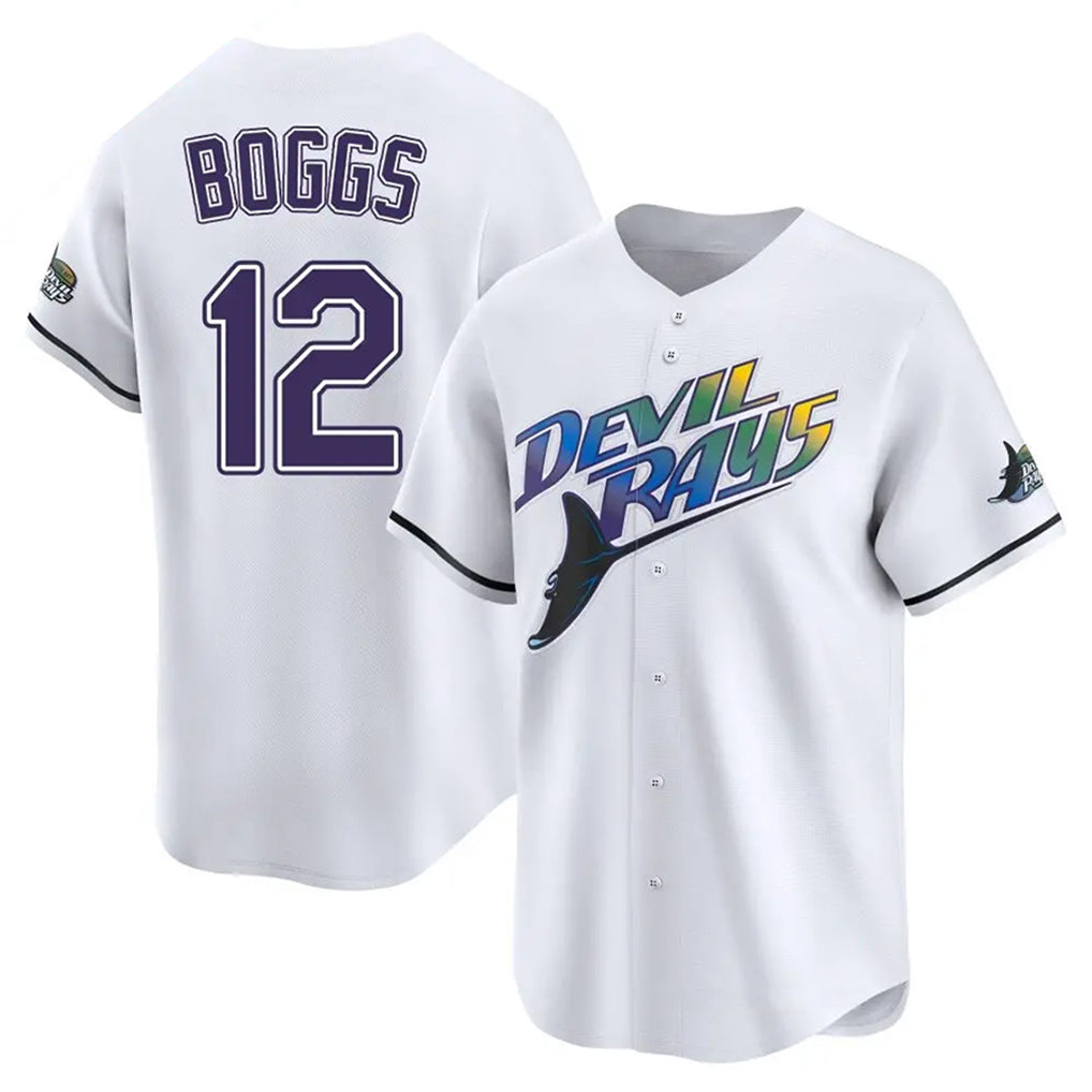 Ndoa TB.Rays #12 Wade Boggs Player White City Connect Home Stitched Jerseys
