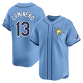 Ndoa TB.Rays #13 Junior Caminero Player Light Blue Home Limited Stitched Jerseys