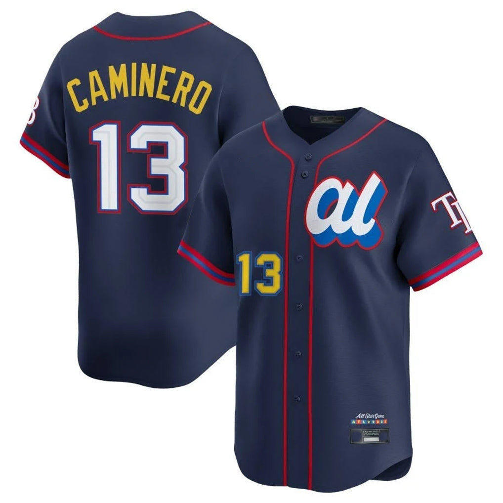 Ndoa TB.Rays #13 Junior Caminero Player Navy All-star Limited Stitched Jersey