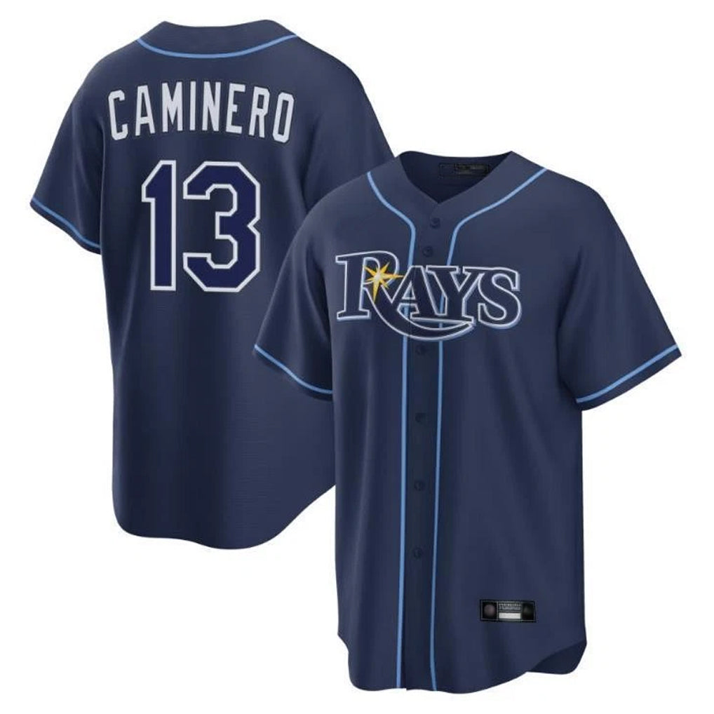 Ndoa TB.Rays #13 Junior Caminero Player Navy Home Limited Stitched Jerseys