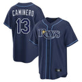 Ndoa TB.Rays #13 Junior Caminero Player Navy Home Limited Stitched Jerseys