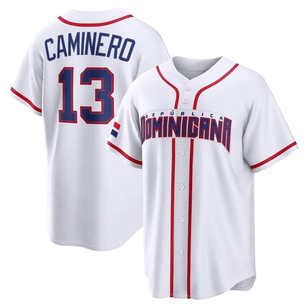 Ndoa TB.Rays #13 Junior Caminero Player White 2026 World Classic Limited Stitched Jerseys
