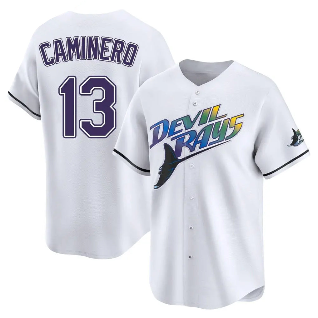 Ndoa TB.Rays #13 Junior Caminero Player White City Connect Home Stitched Jerseys
