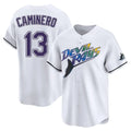 Ndoa TB.Rays #13 Junior Caminero Player White City Connect Home Stitched Jerseys