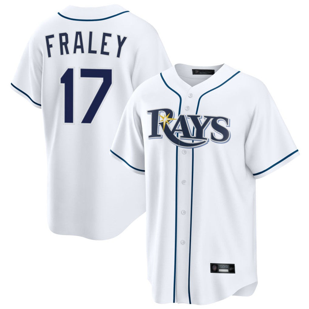 Ndoa TB.Rays #17 Jake Fraley Player White Home Game Stitched Jerseys