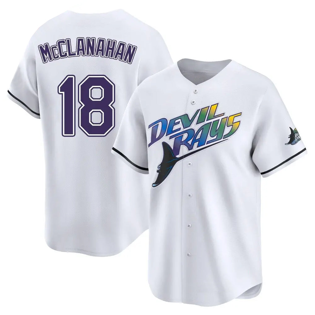 Ndoa TB.Rays #18 Shane McClanahan Player White City Connect Home Stitched Jerseys