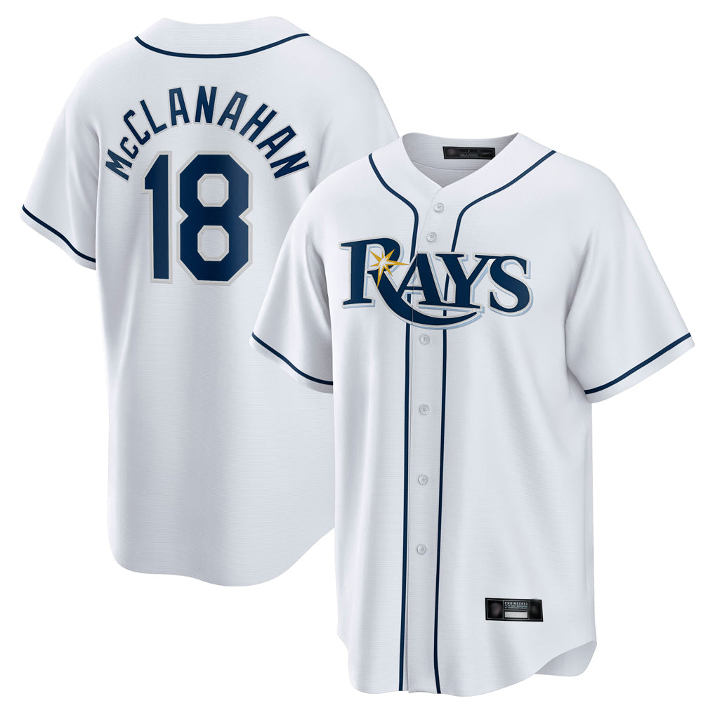 Ndoa TB.Rays #18 Shane McClanahan Player White Home Game Stitched Jerseys