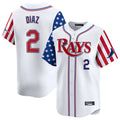 Ndoa TB.Rays #2 Yandy Diaz Player White 2025 Independence Day Vapor Premier Limited Stitched Jerseys