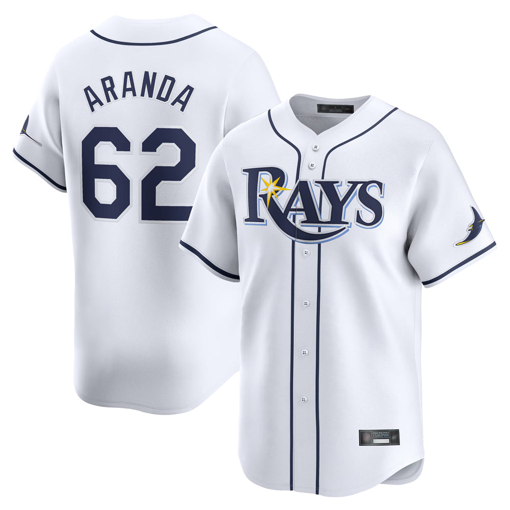 Ndoa TB.Rays #62 Jonathan Aranda Player White Home Limited Stitched Jerseys