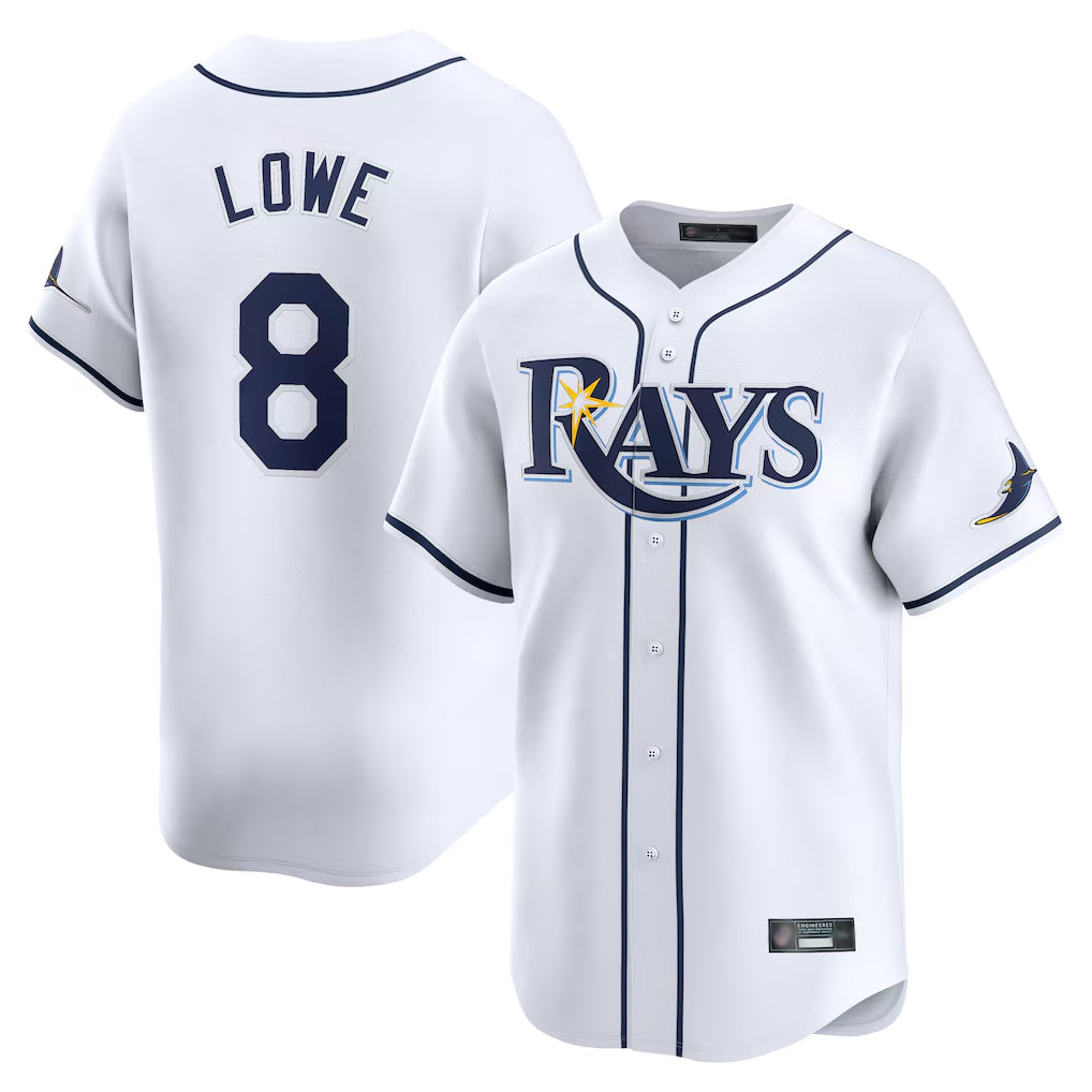 Ndoa TB.Rays #8 Brandon Lowe Player White Home Limited Stitched Jerseys