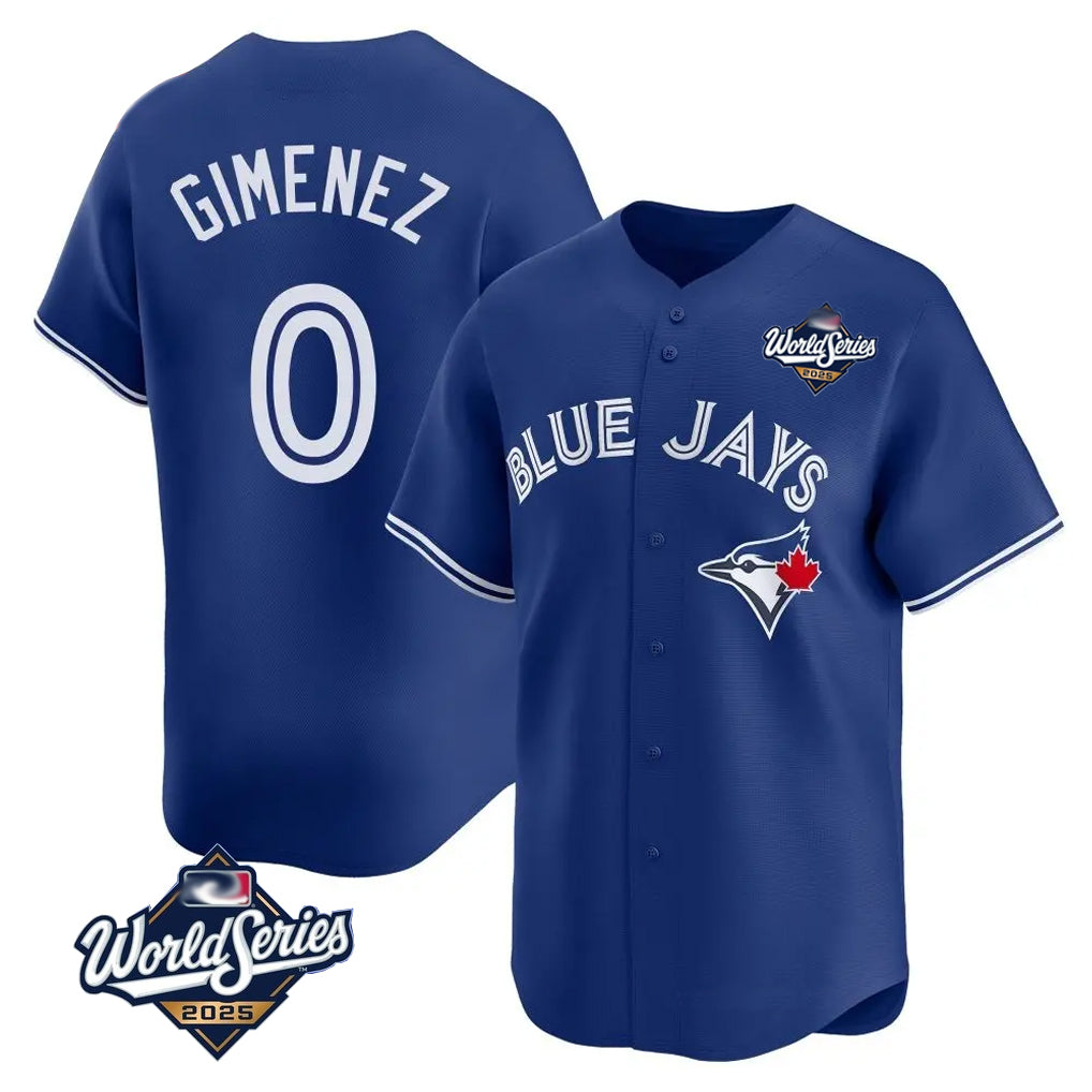 Ndoa T.Blue Jays #0 Andres Gimenez Player Royal 2025 World Series Limited Stitched Jerseys