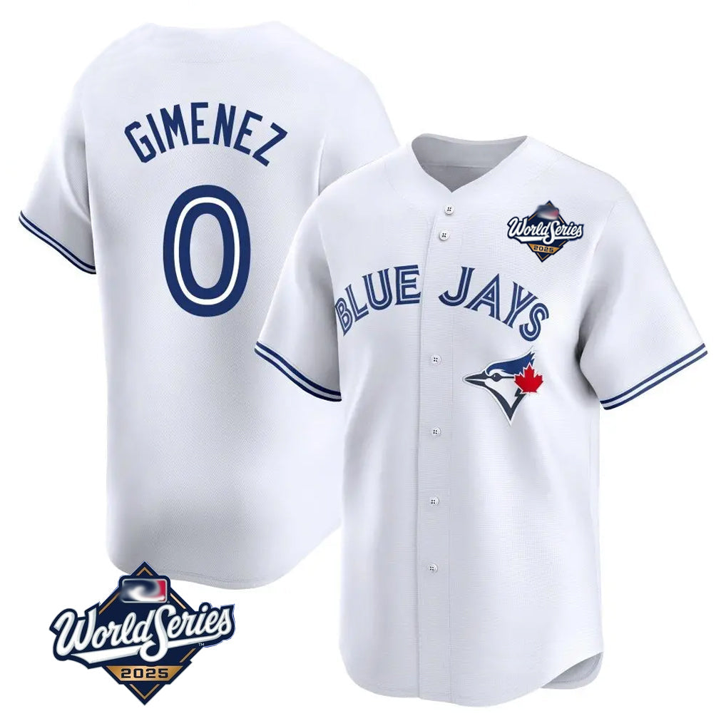 Ndoa T.Blue Jays #0 Andres Gimenez Player White 2025 World Series Limited Stitched Jerseys