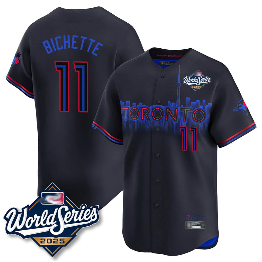 Ndoa T.Blue Jays #11 Bo Bichette Player Black 2025 World Series City Connect Limited Stitched Jerseys