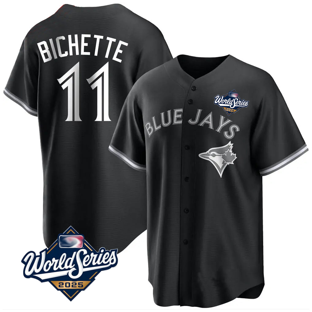 Ndoa T.Blue Jays #11 Bo Bichette Player Black 2025 World Series Game Stitched Jerseys
