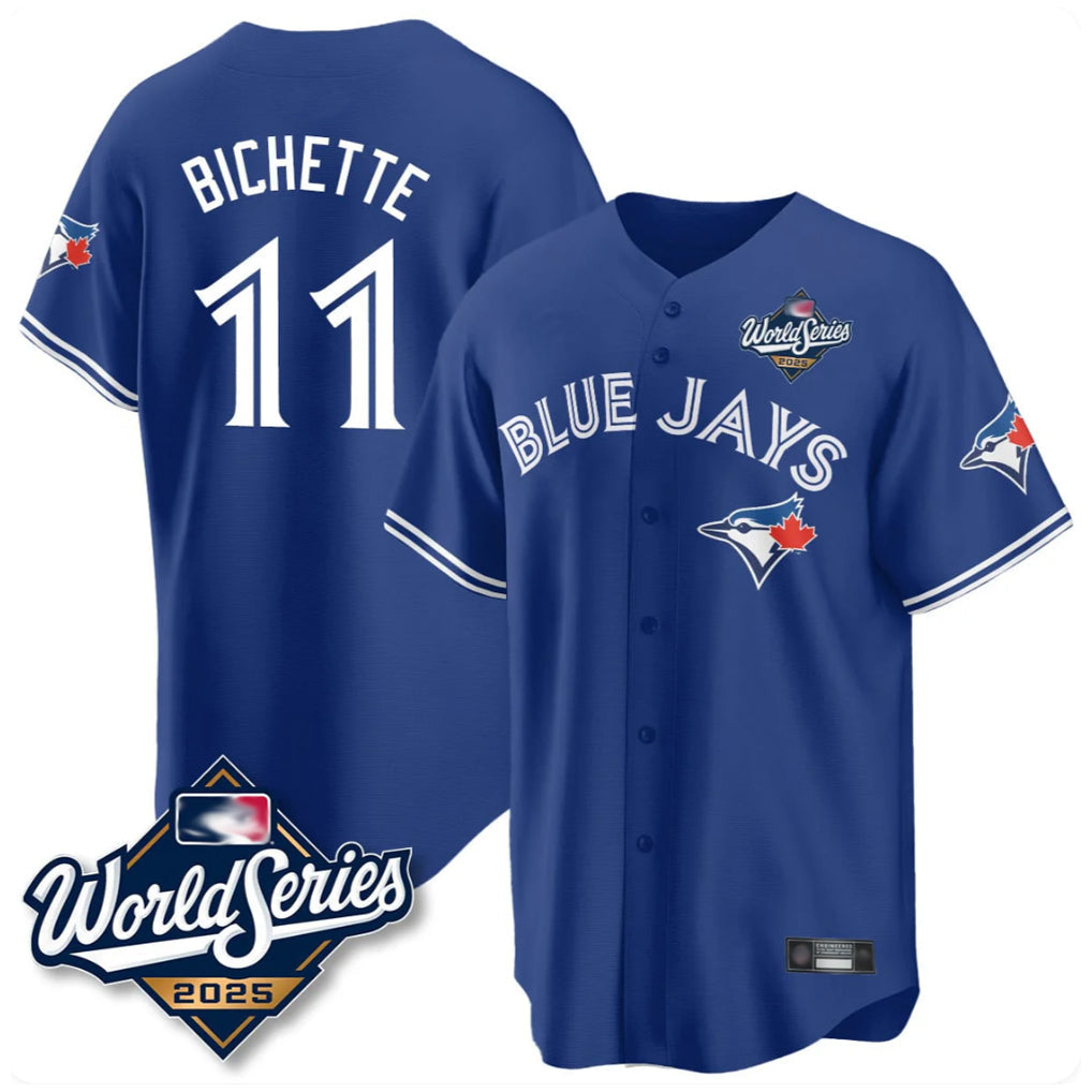 Ndoa T.Blue Jays #11 Bo Bichette Player Royal 2025 World Series Limited Home Stitched Jerseys