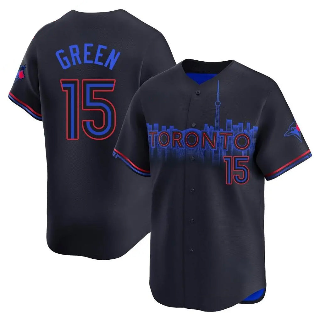 Ndoa T.Blue Jays #15 Chad Green Player Black&Blue City Connect Limited Stitched Jerseys
