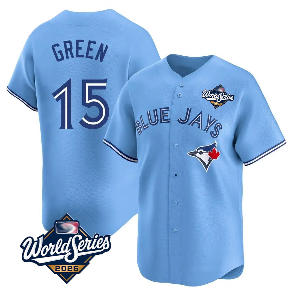 Ndoa T.Blue Jays #15 Chad Green Player Blue 2025 World Series Game Stitched Jerseys