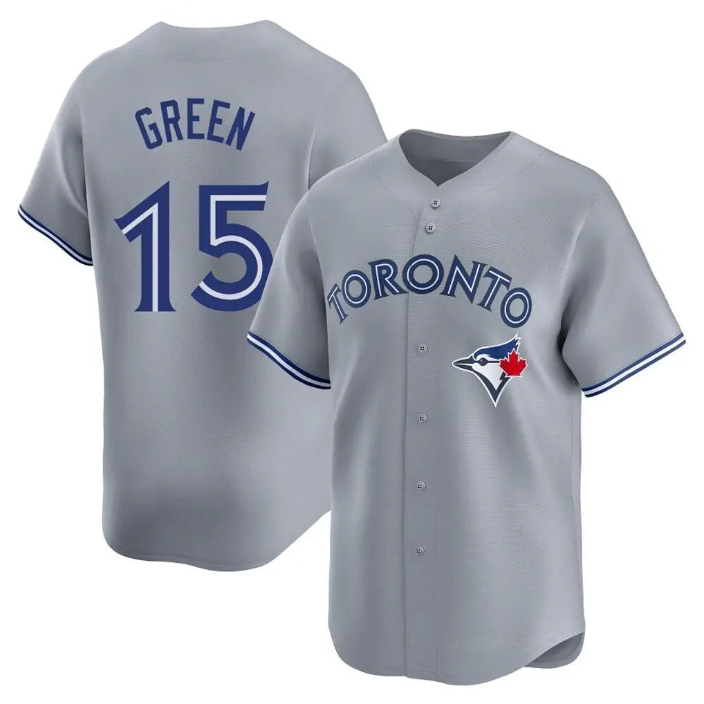 Ndoa T.Blue Jays #15 Chad Green Player Gray Home Game Stitched Jerseys
