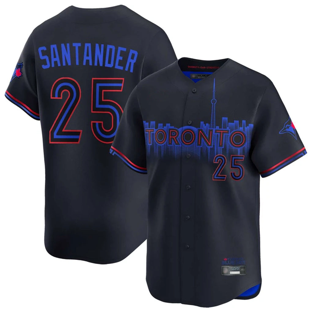 Ndoa T.Blue Jays #25 Anthony Santander Player Black&Blue City Connect Limited Stitched Jerseys