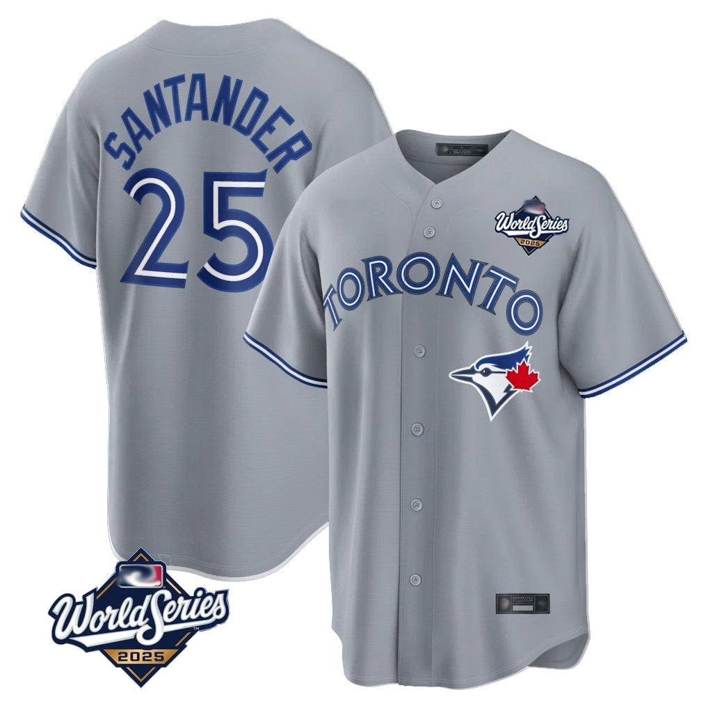 Ndoa T.Blue Jays #25 Anthony Santander Player Gray 2025 World Series Home Limited Stitched Jerseys