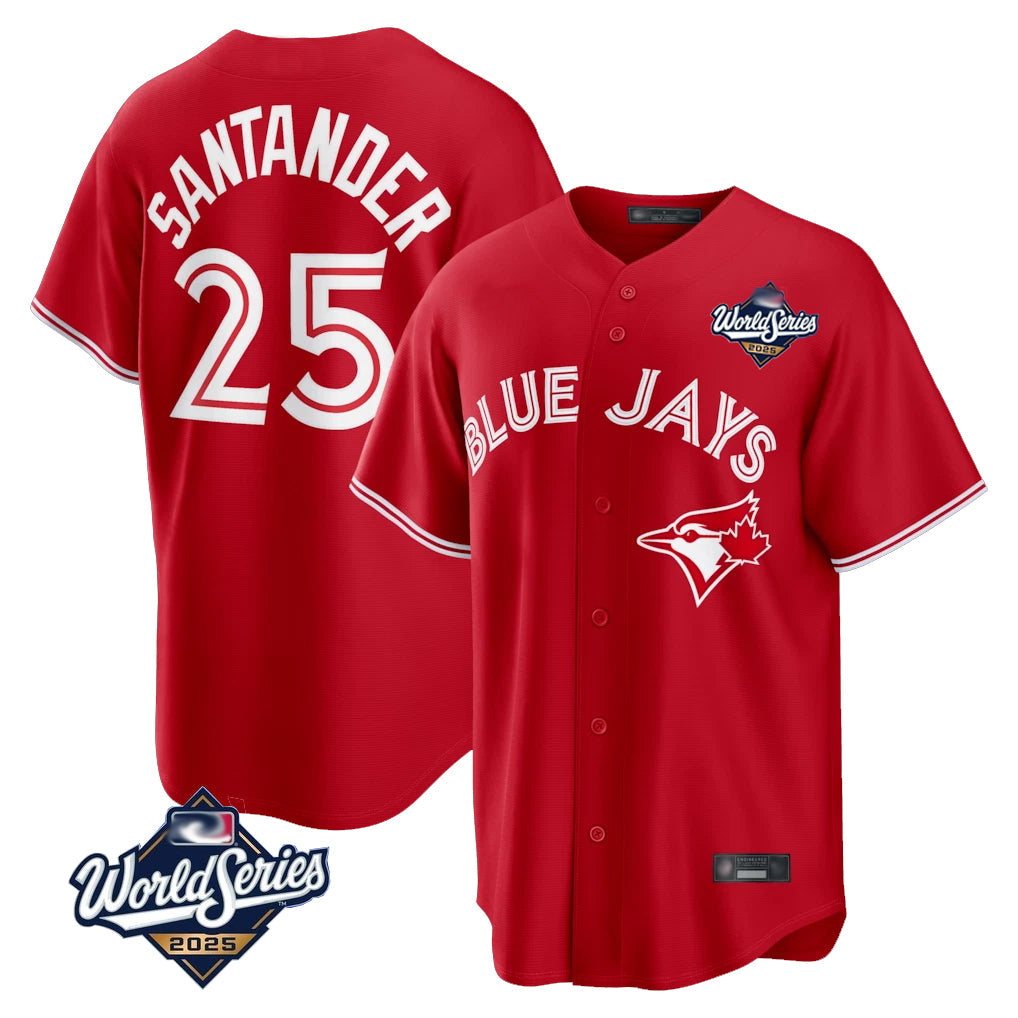 Ndoa T.Blue Jays #25 Anthony Santander Player Red 2025 World Series Home Limited Stitched Jerseys