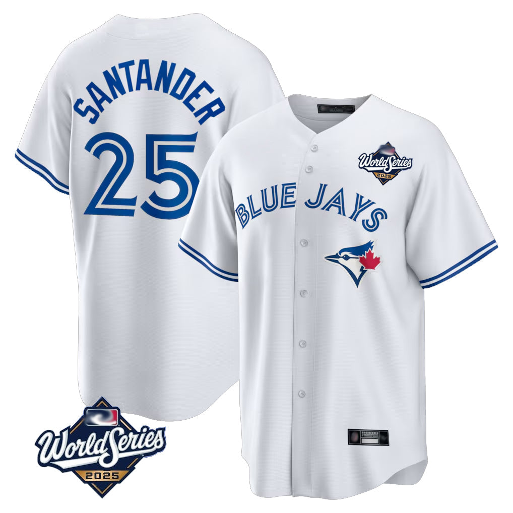 Ndoa T.Blue Jays #25 Anthony Santander Player White 2025 World Series Game Stitched Jerseys