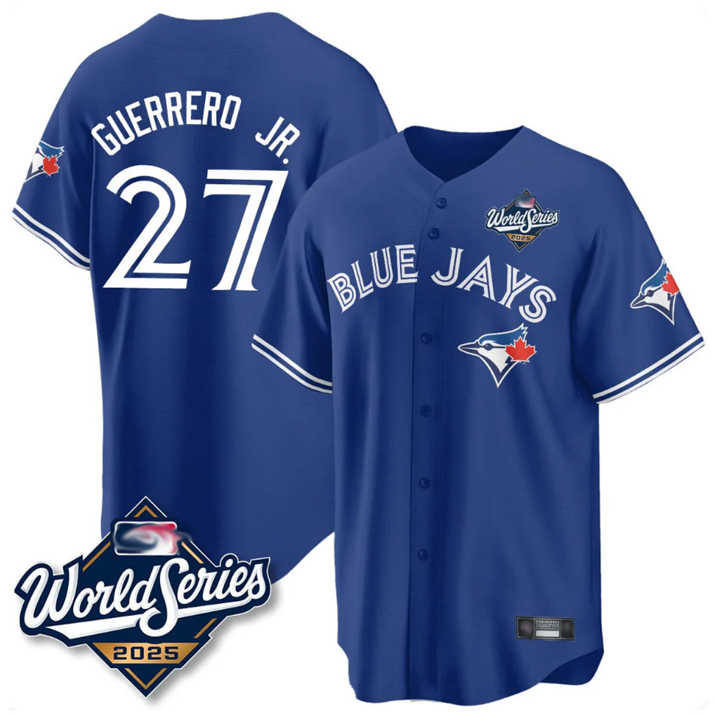 Ndoa T.Blue Jays #27 Vladimir Guerrero Jr Player Blue 2025 World Series Stitched Jersey