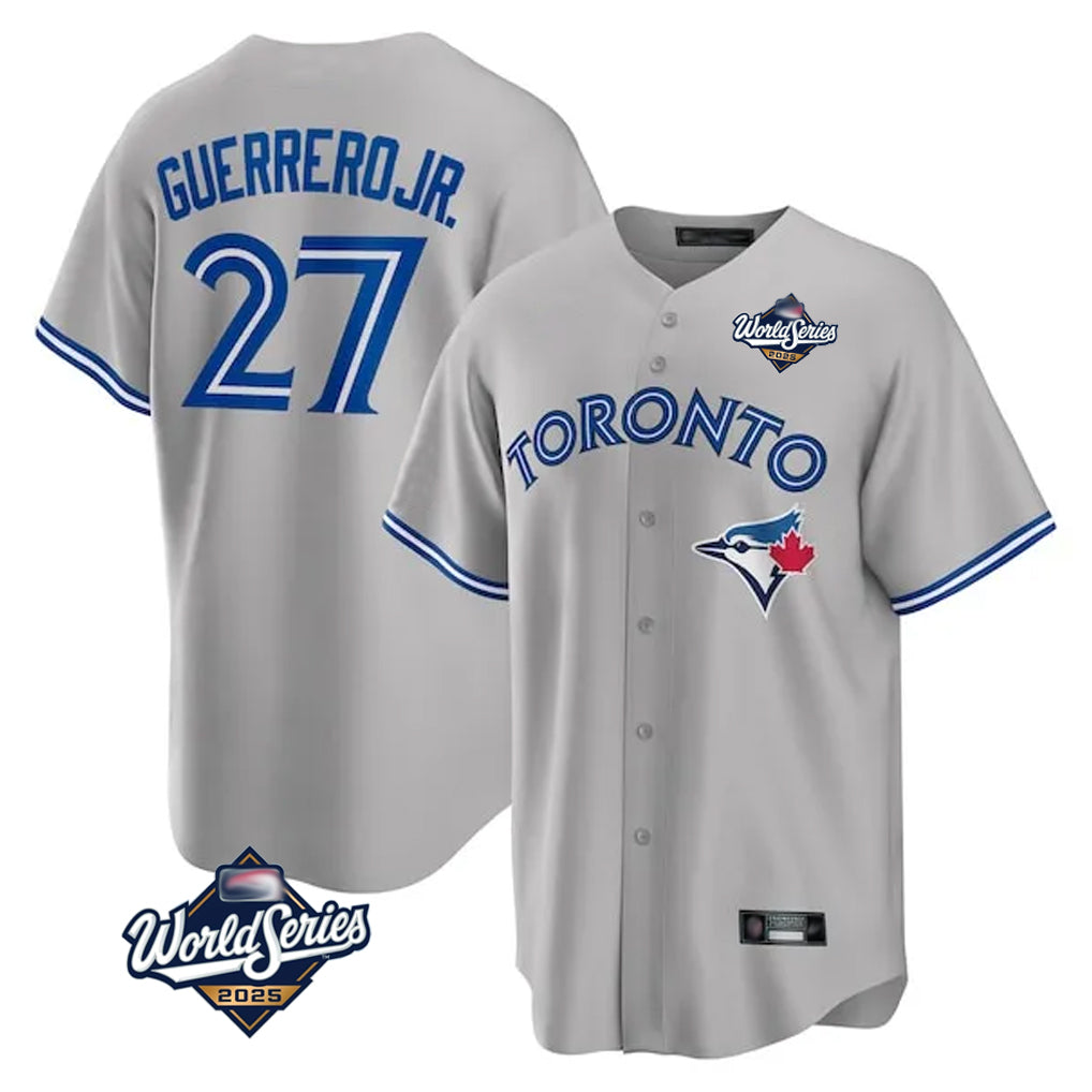 Ndoa T.Blue Jays #27 Vladimir Guerrero Jr Player Gray 2025 World Series Stitched Jersey