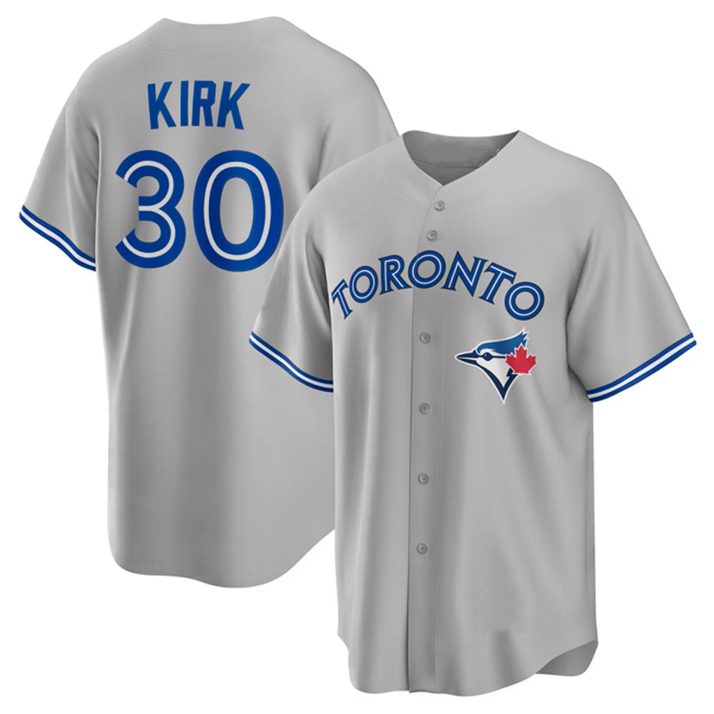 Ndoa T.Blue Jays #30 Alejandro Kirk Player Gray Home Game Stitched Jerseys