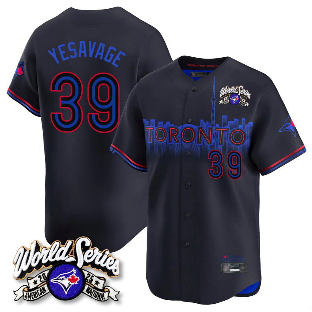 Ndoa T.Blue Jays #39 Trey Yesavage Player Black 2025 American League Limited All Stitched Jerseys