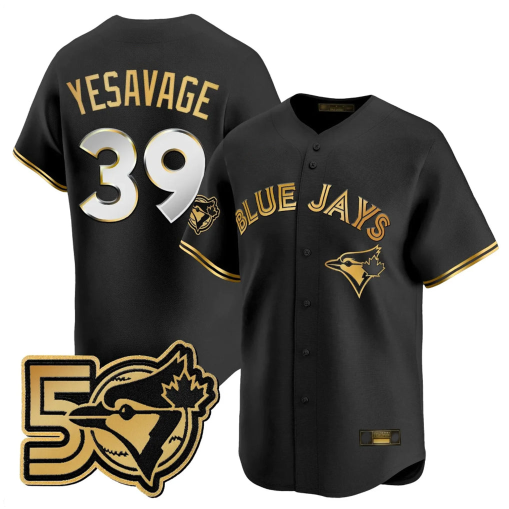 Ndoa T.Blue Jays #39 Trey Yesavage Player Black 50 Seasons Patch Vapor Premier Limited All Stitched Jerseys
