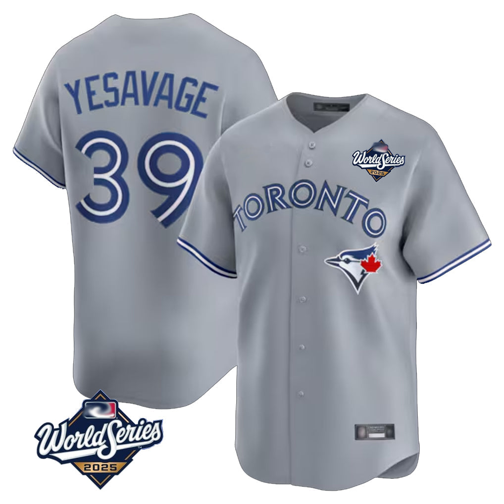 Ndoa T.Blue Jays #39 Trey Yesavage Player Gray 2025 American League Limited All Stitched Jerseys