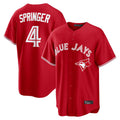 Ndoa T.Blue Jays #4 George Springer Player Red Home Game Stitched Jerseys