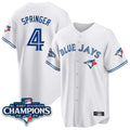 Ndoa T.Blue Jays #4 George Springer Player White 2025 World Series Stitched Jerseys