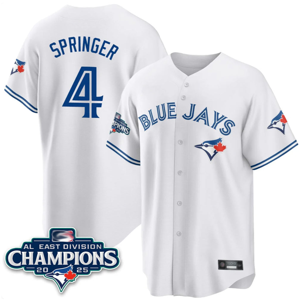 Ndoa T.Blue Jays #4 George Springer Player White 2025 World Series Stitched Jerseys